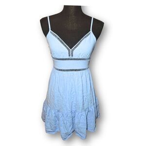 Baby Blue Cider Size XS Western Cottagecore Cowgirl Milkmaid Ruffled Mini Dress